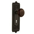 thumbnail image 4 of Nostalgic Warehouse Eadbrn_Psg_234_Kh Brown Porcelain Passage Door Knob Set - Bronze, 4 of 6