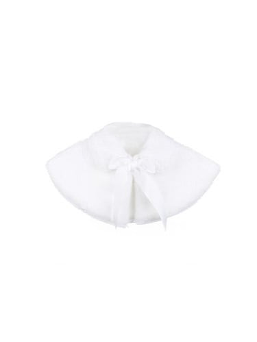 Infant 6-24 Month Girls 2-12 White or Ivory Girls Soft Faux Fur Cape in Black 