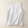 thumbnail image 6 of Women's Soild Color Single-Breasted Linen Vest, Sleeveless Casual Cotton Linen Waistcoat Jacket, Lightweight Summer Layering Piece for Tops and Dresses White L, 6 of 10