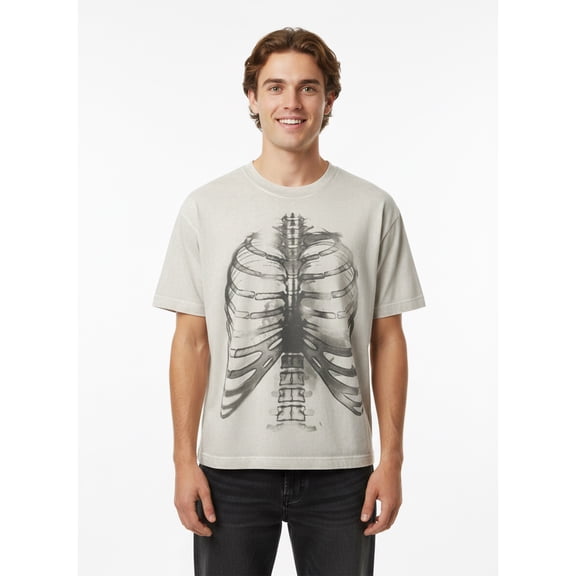 Halloween Boxy Fit Chest X-Ray Graphic Tee Shirt, Men's Sizes XS-4XLT