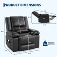 thumbnail image 2 of Gustowave Power Lift Recliner Chair, Heat & Massage PU Leather Electric Lift Chair, Adjustable Back and Legs, Heavy‑Duty for Elderly and Mobility‑Impaired Seniors, Black, 2 of 6