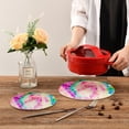 thumbnail image 7 of SKYSONIC Tie Dye Colorful Pot Holders Trivets, 2 Pcs Heat Resistant Trivets,Watercolor Cotton Thread Weave Mats for Hot Pads Pans Pot Bowl Teapot for Kitchen Decor, 7 of 7