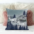 thumbnail image 3 of 28x28 Gray Blue Deer Blown Seam Broadcloth Animal Print Throw Pillow, 3 of 5