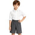 thumbnail image 2 of TGPMGRZ Boys Uniform Shorts for Back to School Dress Shorts Casual with Pockets 3-14Y Z01 Dark Gray 6-7 Years, 2 of 4