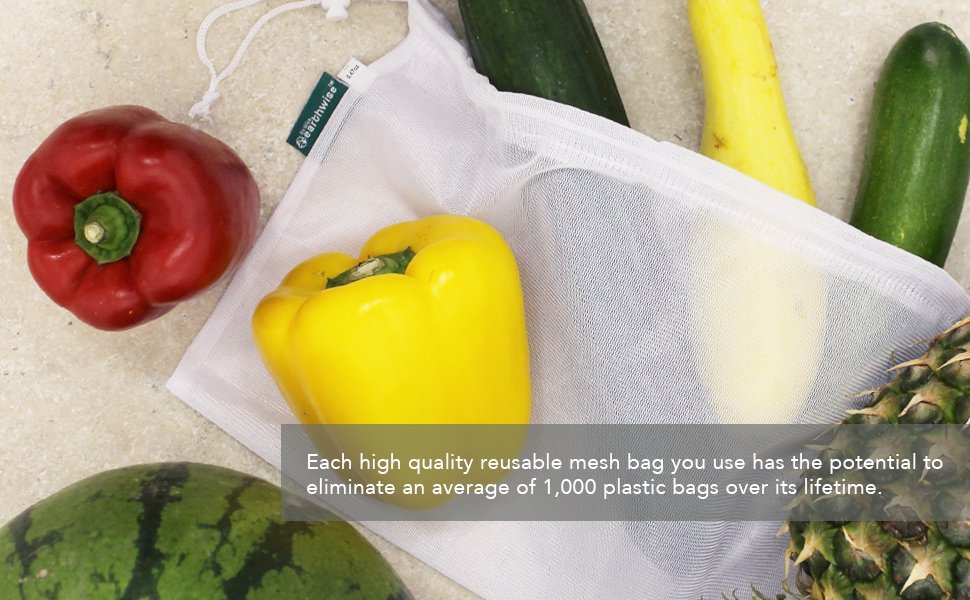 earthwise reusable mesh produce bags