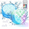 thumbnail image 1 of Luces de Piscina Luces LED Sumergibles con Control Remoto RF, 13 LED Luz SubacuáTica Impermeable con Imanes Ventosas Paquete de 2, 1 of 5