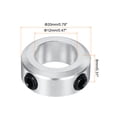 thumbnail image 2 of Uxcell Shaft Collar 12mm/ 1/2 Inch Bore Aluminum Set Screw Style Clamping Collars Hexagon Wrench Silver 2Pcs, 2 of 6