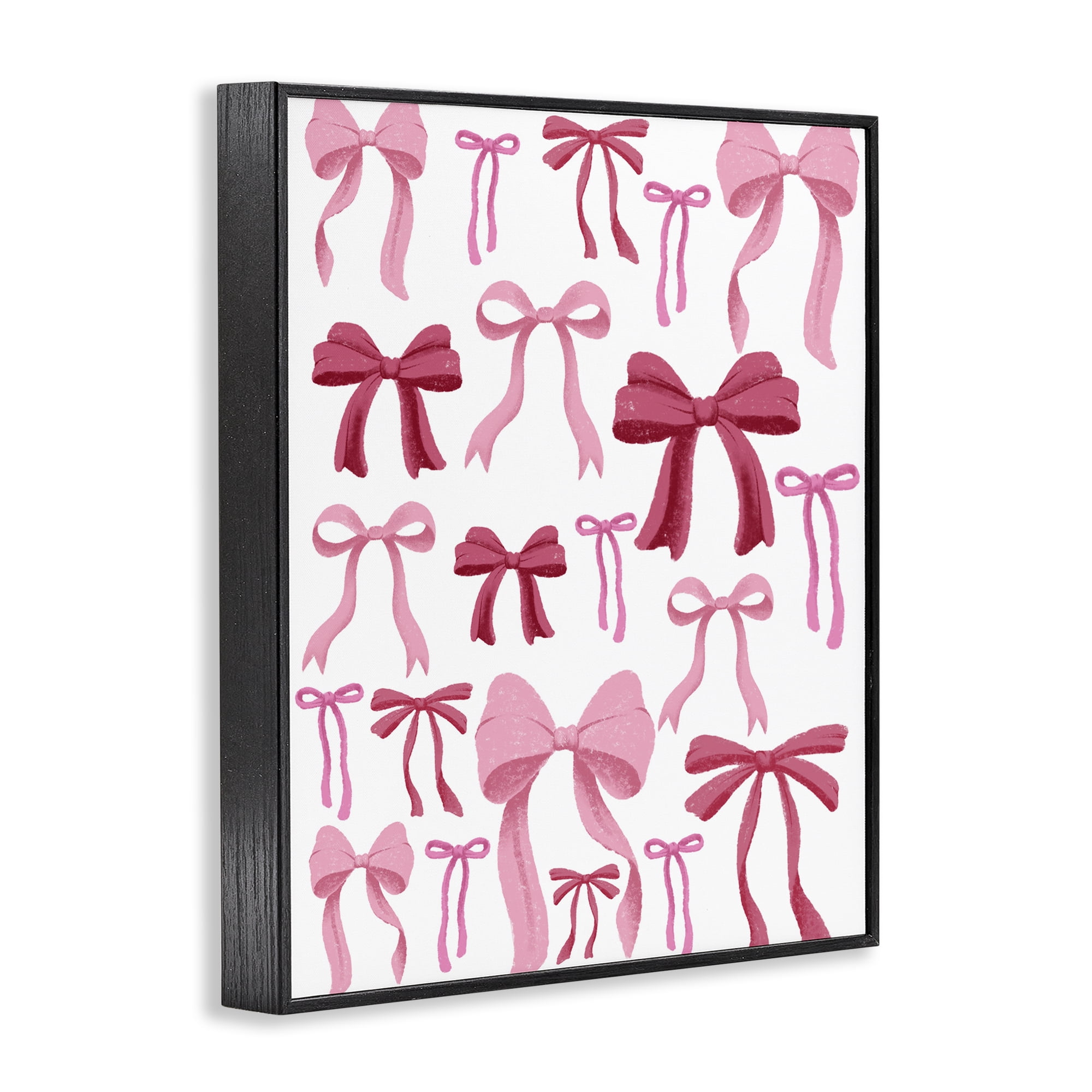 Stupell Industries Bows All Over Pink & Red Black Framed Giclee Art, design by Marcus Prime