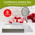 thumbnail image 3 of Novel Box 8 Pack White Cardboard Cotton Filled Jewelry Gift Boxes 7x5x1.25 Inch with See Thru Lids, 3 of 7