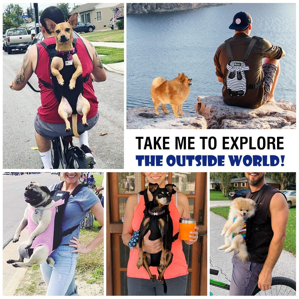 Adjustable Front Cat Dog Travel Back Pack for Small Medium Puppy Legs Out for Traveling Hiking Camping and Outdoor GGR Dog Carrier Backpacks Pet Carrier Backpack 