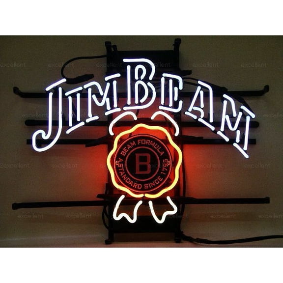 Queen Sense 24"x20" Custom Jim Beams Whiskey Neon Sign Man Cave Beer Pub Bar Artwork Handmade Wall Decor Gift Neon Light 124JBWL