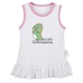 thumbnail image 3 of iDzn Little Sistersaurus Novelty Dresses For Baby, Newborn Babies Skirts, Infant Princess Dress, 0-24M Kids Graphic Clothes (White Sleeveless Dresses, 0-6 Months), 3 of 4