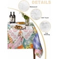 thumbnail image 5 of Easter Rectangle Tablecloth, Spring Rabbit Ears Foot Colorful Eggs Leaf Floral Waterproof & StainResistant Tablecloth, Washable Oil-proof Table Cover for Dining/Party/Wedding/Camping/Buffet 52x70 In, 5 of 9