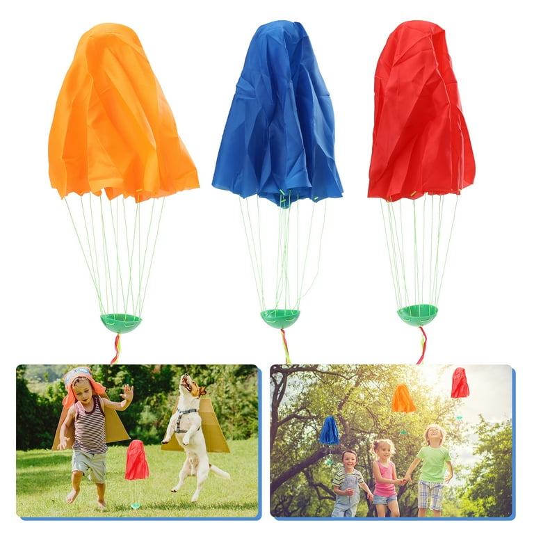 3pcs Hand Throw Parachute Toy Outdoor Beach Parachute Toy Kids Parachute Toy