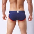 thumbnail image 3 of HUPOM Mens Underwear Boxer Briefs Male Thongs Medium waist Comfort Waist Solid Boxer Briefs Dark Blue M, 3 of 6