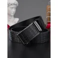 thumbnail image 4 of DHM Men PU Leather Automatic Ratchet Belt Crocodile Pattern Black, 4 of 9