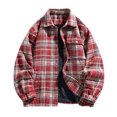 thumbnail image 2 of Tawop Men Jacket Long Sleeve Hoodless Casual Plaid Fall Jackets for Men,Red,3XL, 2 of 4