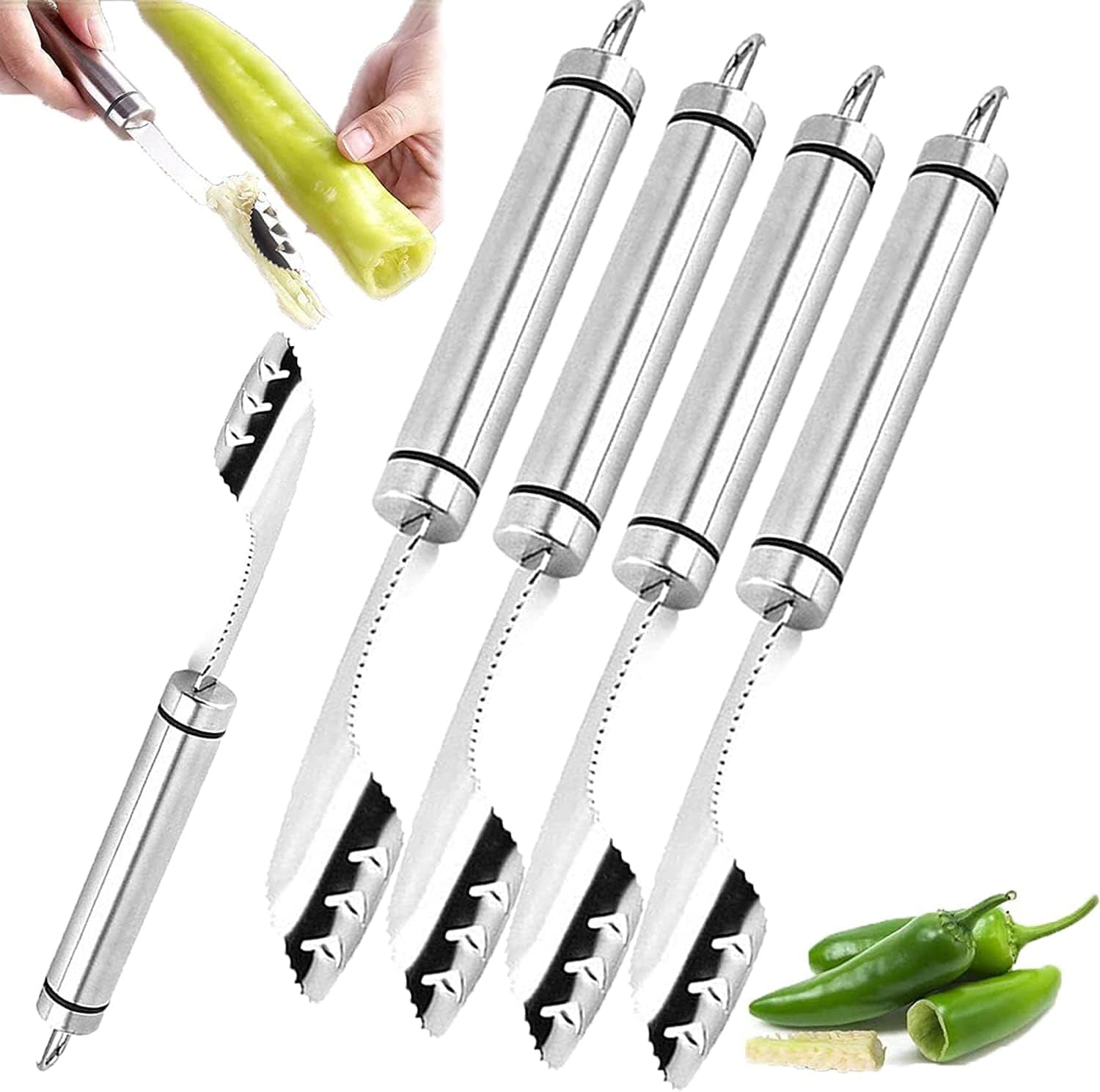 Pepper Seed Corer Remover Stainless Steel Fruit Corer, Jalapeno