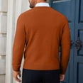thumbnail image 6 of Wutalume Men's Fashion V-Neck Casual Knit Lightweight Dress Sweater Long Sleeve Slim Fit for Fall and Winter Pullover Style,Ginger 3XL, 6 of 7