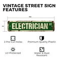 thumbnail image 2 of ELECTRICIAN Vintage Style Rustic Street Sign – (2 Pack) Electric Apprentice Patch Panel Breaker Retro Decorative Wall Sign for Home, Bar, Garage, or Outdoor Use | 4" X 18" Plastic Road, 2 of 5