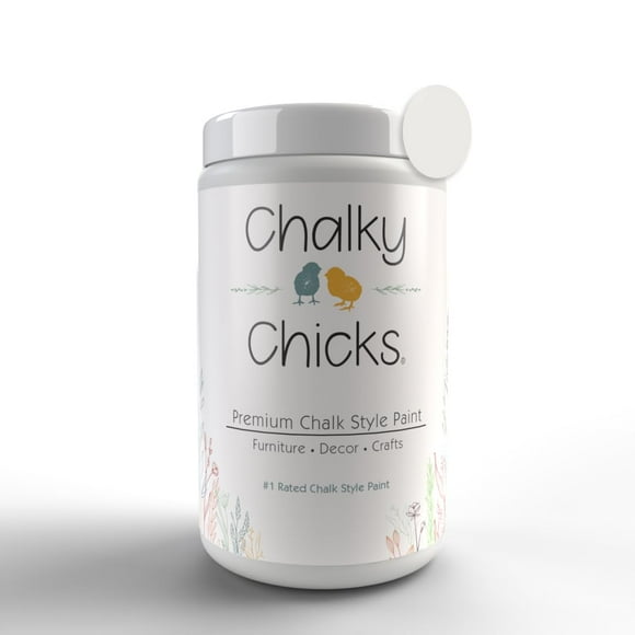 Chalky Chicks Chalk Paint - Chalk Paint for Furniture, Craft Paint, Cabinet Paint, Wood Paint, and Furniture Paint, Spray Paint-Ready for Home Decor - Hail (White) 32 Fl Oz (Pack of 1)