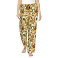 thumbnail image 2 of Lsque 70s Groovy Hippie Print Women's Pajama Pants, Lounge Pant - Comfortable Home Wear,Elastic Waistband, Stylish Design-X-Large, 2 of 9