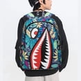 thumbnail image 2 of Shark Print Waterproof Laptop Backpack with USB Port, Large Capacity Casual Bag for Travel, School & Daily Use, 2 of 6