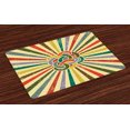 thumbnail image 1 of Vintage Rainbow Placemats Set of 4 Sixties Style Tangled Doodle Stripes Colorful Burst of Lines Background, Washable Fabric Place Mats for Dining Room Kitchen Table Decor,Multicolor, by Ambesonne, 1 of 4