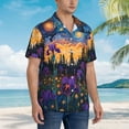 thumbnail image 3 of Disketp Cosmic Irises At Twilight Hawaiian Shirts for Men,Mens Casual Short Sleeve Button Down Shirts Beach Shirt,Medium, 3 of 7