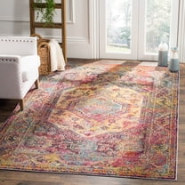 SAFAVIEH Crystal Jampa Oriental Area Rug, Teal/Rose, 5' x 8'