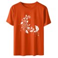 thumbnail image 5 of Dadaria Chemise Orange pour Femmes Manches Courtes T-Shirt Col Rond Été Chandail Blouses S, 5 of 5
