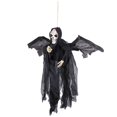 thumbnail image 2 of Hanging Ghost Voice-activated Glowing Skull Horror Haunted House Props (Black), 2 of 2