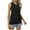 Black, variant on Diufon Womens Tank Tops Summer Casual V Neck Sleeveless T-Shirts Solid Color Pleated Tunics