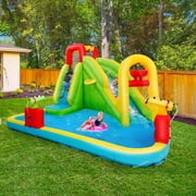 Costway Inflatable Water Slide Kids Splash Pool Bounce House without Blower