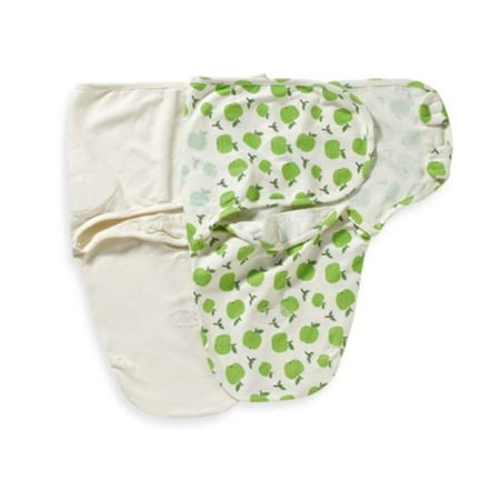 Summer Infant SwaddleMe Organic Cotton Knit 2-Pack - Apple/Ivory