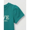 thumbnail image 2 of Wonder Nation Toddler Girls Graphic Tee with Puff Sleeves, Sizes 18M–5T, 2 of 3