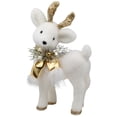 thumbnail image 2 of Glittered Standing Deer with Jingle Bell Christmas Figure - 12.25" - White and Gold, 2 of 5