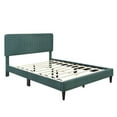 thumbnail image 4 of Queen Size Bed Frame, Modern Upholstered Platform Bed with Wingback Headboard, Heavy Duty Button Tufted Bed Frame with Wood Slat Support, Velvet Fabric Frame,Easy Assembly, No Box Spring Needed Green, 4 of 7