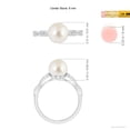 thumbnail image 5 of ANGARA South Sea Cultured Pearl Ring with Marquise Motifs in 14K White Gold for Women | June Birthstone, Birthday, Anniversary, Jewelry Gift for Women | Pearl Ring, 5 of 8