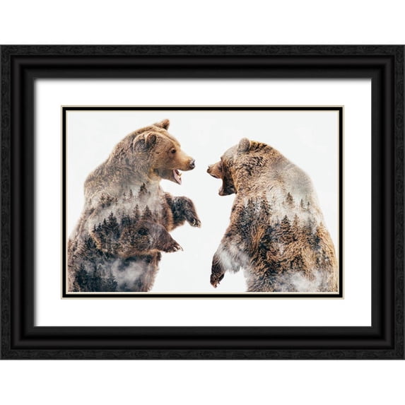 Beata, Angyalosi 32x23 Black Ornate Wood Framed with Double Matting Museum Art Print Titled - Wild Conflicts