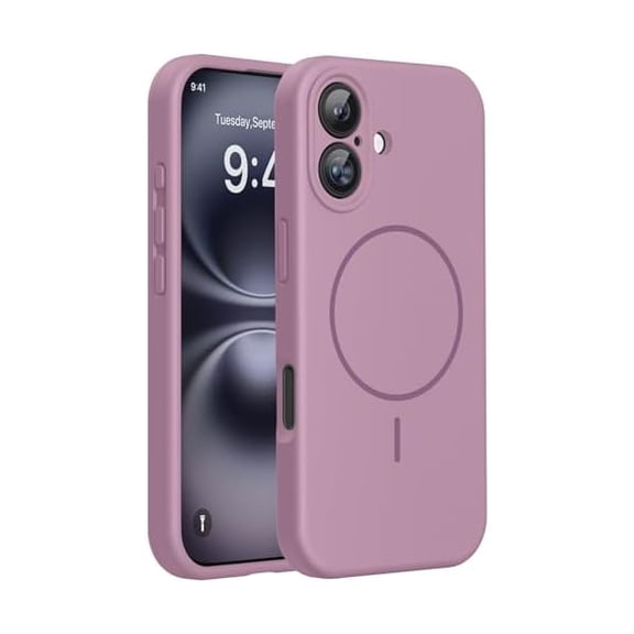 Eryueer Magnetic for iPhone 16 Plus Case, [Soft Anti-Scratch Microfiber Lining], Magnetic for MagSafe, Liquid Silicone Shockproof Drop Protection Phone Case for 16 Plus,Blackcurrant