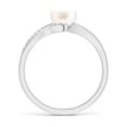 thumbnail image 2 of ANGARA Freshwater Cultured Pearl Ring with Bypass Shank in 14K White Gold for Women | June Birthstone, Birthday, Anniversary, Jewelry Gift for Women | Pearl Ring, 2 of 8