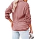thumbnail image 1 of Qarigey Túnica con cremallera para mujer, cuello en V profundo, manga larga, túnica informal, blusas holgadas, trajes de verano Prendas para la parte del cuerpo Rosa XXL, 1 of 3
