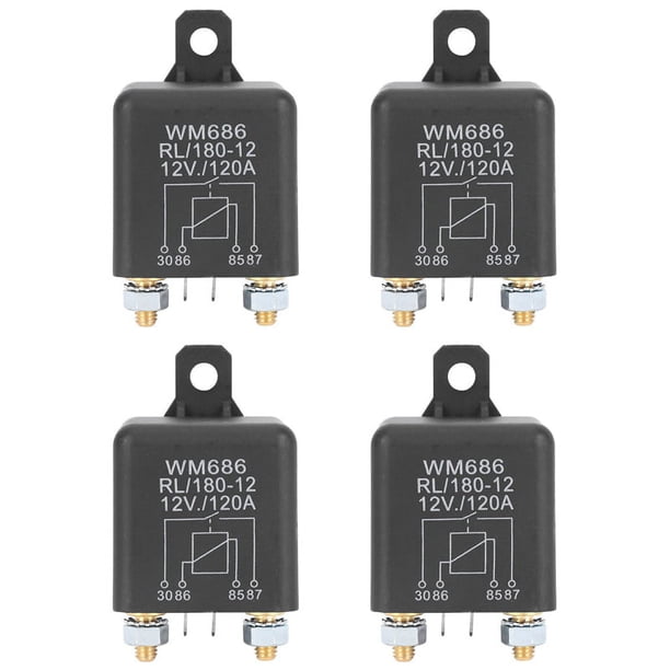 4X Rele Dc 12V Rele de Aislamiento de La Bateria 12V / 120A Carga para Coche Camion (12V / 120A)