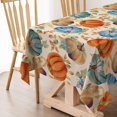 thumbnail image 3 of Fall Blue Pumpkins Tablecloth Fashions Autumn Natures Leaves Table Cloth for Thanksgiving Harvest Festival Seasonal Country Farmhouse Kitchen Dining Room Fall Decor, 3 of 4