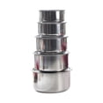 thumbnail image 3 of 5x ollas de sopa de acero inoxidable con tapa accesorios de cocina accesorios de almacenamiento apilable recipiente de alimentos stock stock stock Estilo a, 3 of 8