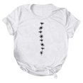 thumbnail image 3 of NAMTYQX Spring Tops for Women 2025 Cool Casual Print Round Neck Oversized Short Sleeve Loose Fit Gemusterte Lightweight Womens T Shirts White Size XL, 3 of 5
