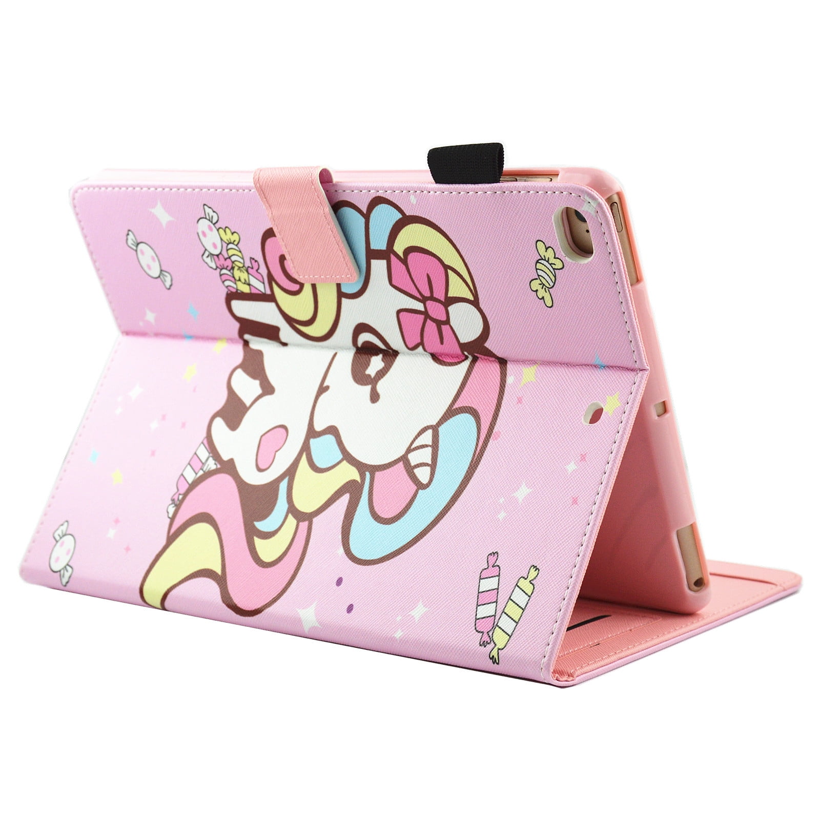 iPad Pro 10.5 Inch Case, Allytech PU Leather Slim Fit Kickstand Folio Flip Protective Auto Sleep Wake Smart Cover Cards & Pencil Holder Shockproof Wallet Case for Apple iPad Pro 10.5", Unicorn Candy