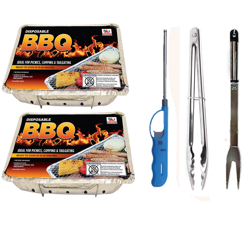 Disposable Bbq Grill Set (2 Pk) Aluminum Portable Disposable Charcoal