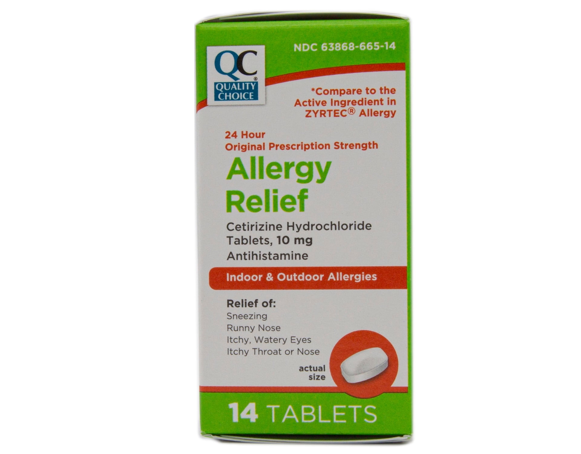 Quality Choice CETIRIZINE HCL 10MG TABLETS 14 CT